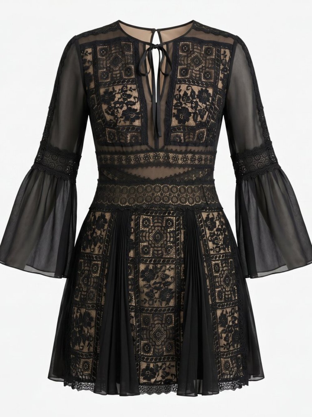 Tadashi Shoji "Millie" Parisian Evening Lace Mini
